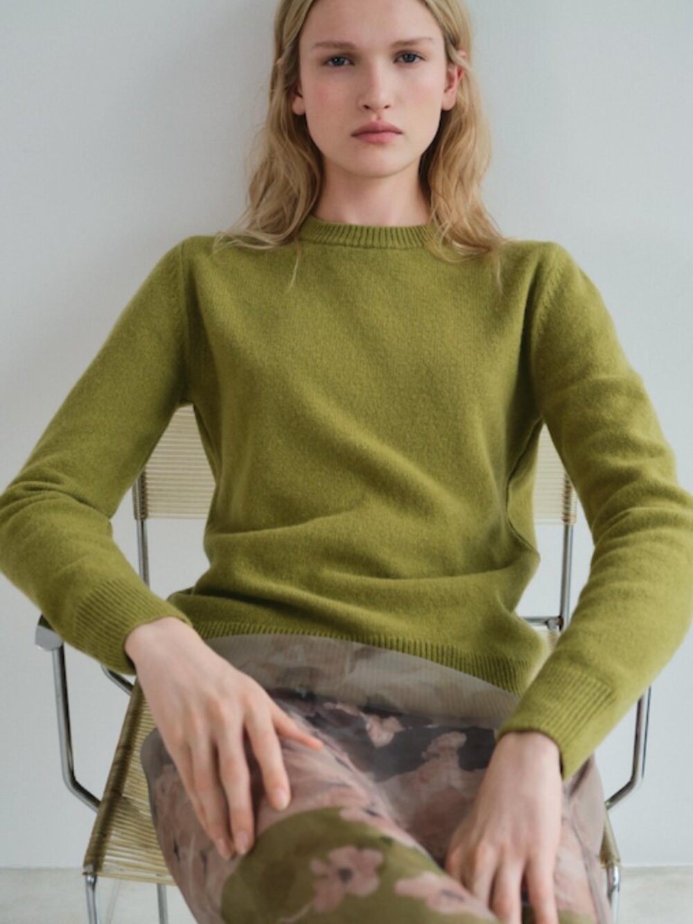 ZARA CASHMERE AND WOOL BLEND BASIC SWEATER